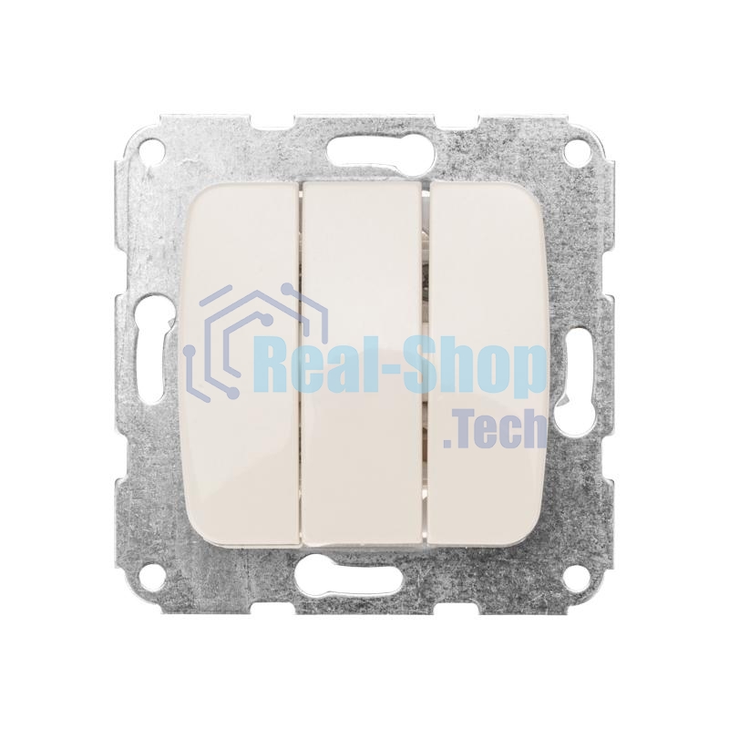 Выключатель DEA 3кл с/у 10А мех. бежевый Kranz KR-78-0234