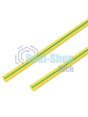 Термоусадочная трубка 60/30 мм, желто-зеленая, упаковка 10 шт. по 1 м PROconnect