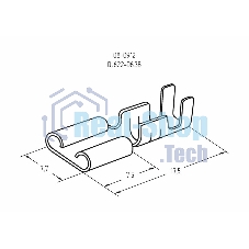 Клемма плоская Rexant гнездо-7.7мм 1-1.5кв.мм (DJ622-D6.3B)