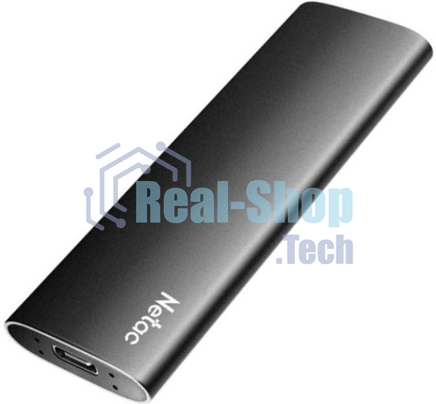 Внешний SSD Netac Z SLIM, 128 GB, USB 3.2 Gen 2 Type-C, R/W 520/480, черный