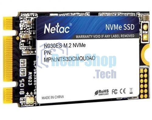 Накопитель SSD Netac N930ES, 1Tb, PCIe 3.1 x2, M.2 2242, NVMe, R/W 1650/1500