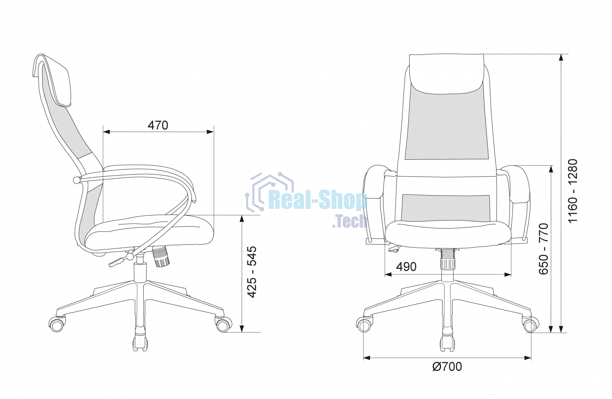 Кресло руководителя Бюрократ CH-607 TW-01 черный, сетка/ткань с подголов. крестовина пластик
