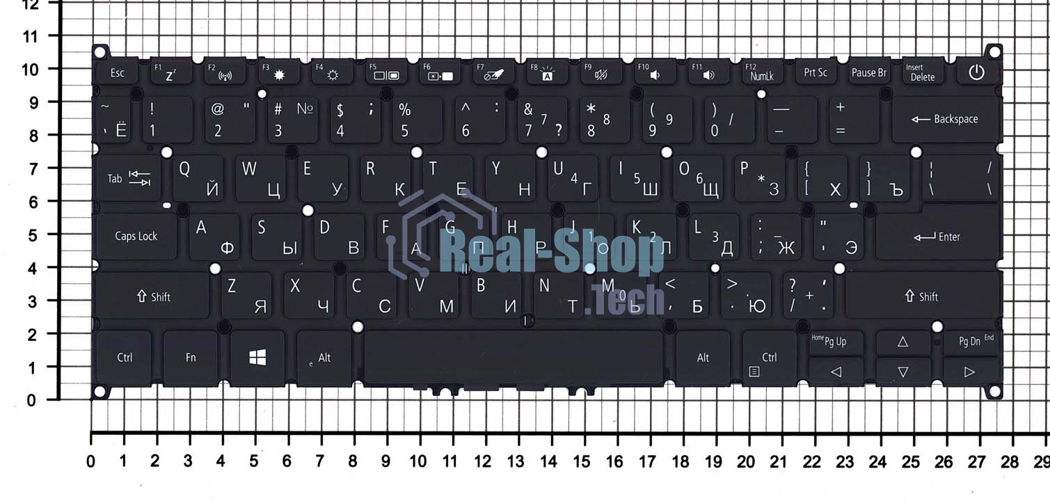 Клавиатура для ноутбука Acer Aspire A514-52 черная с подсветкой