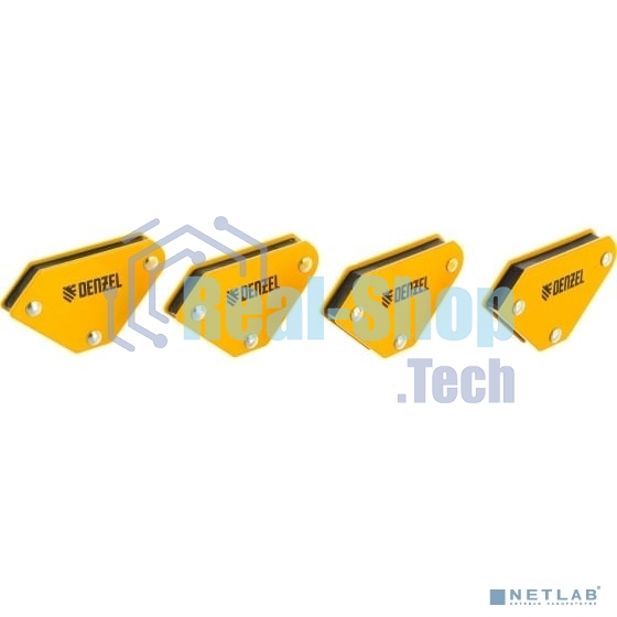 Набор из 4 магнитных фиксаторов для сварочных работ Denzel