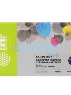 Картридж струйный Cactus CS-EPT6037 (T6037) серый пигментный (220 мл) для Epson Stylus PRO 7880/9880