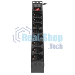 Блок розеток горизонтальный ExeGate ServerPro PDU-19H806 Al-8S-C14-3-SW, 19