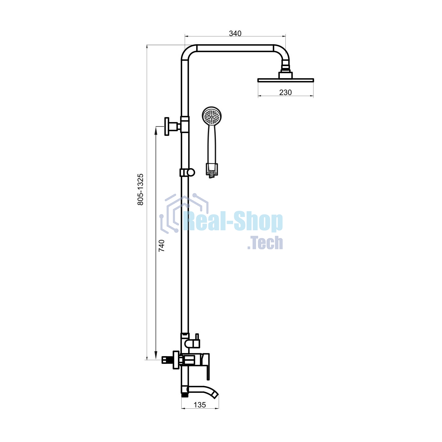 SUS124BL-009DK Душевая система, ø35