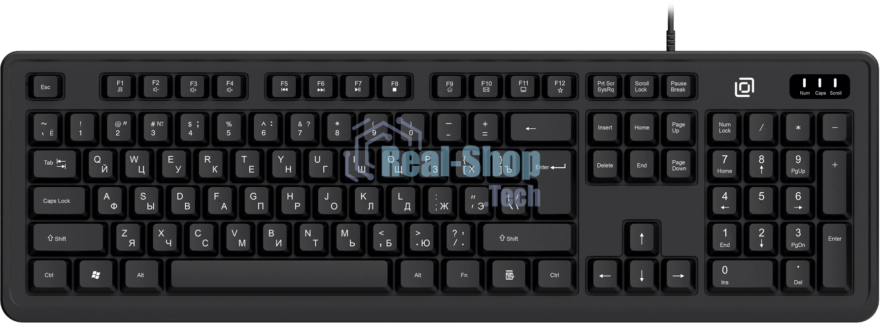 Клавиатура Oklick K175 проводная, USB Type-A, чёрный