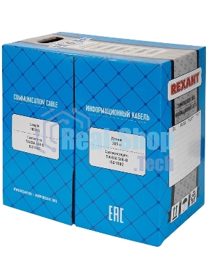Кабель Rexant UTP 4PR 23AWG, CAT6 нг(А)-HF, LSZH (бухта 305 м)