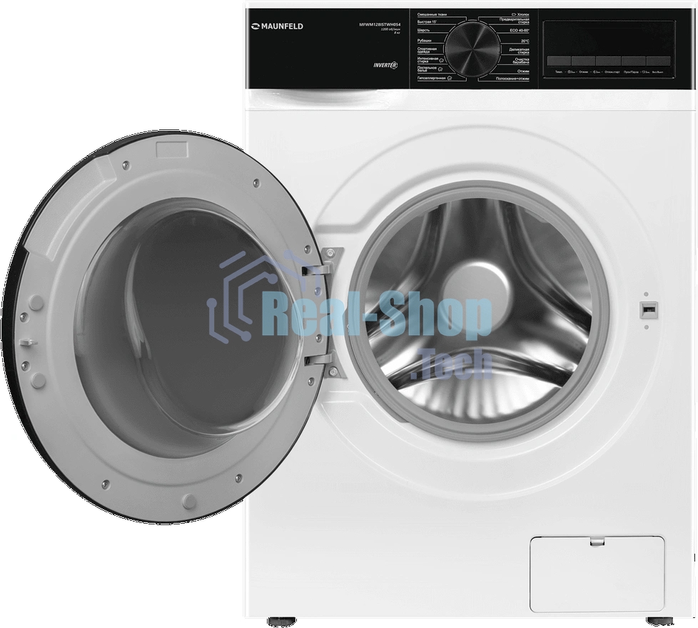 Стиральная машина Maunfeld MFWM128ISTWH054 белый, загрузка фронтальная 8 кг, 1200 об/мин, класс A+++