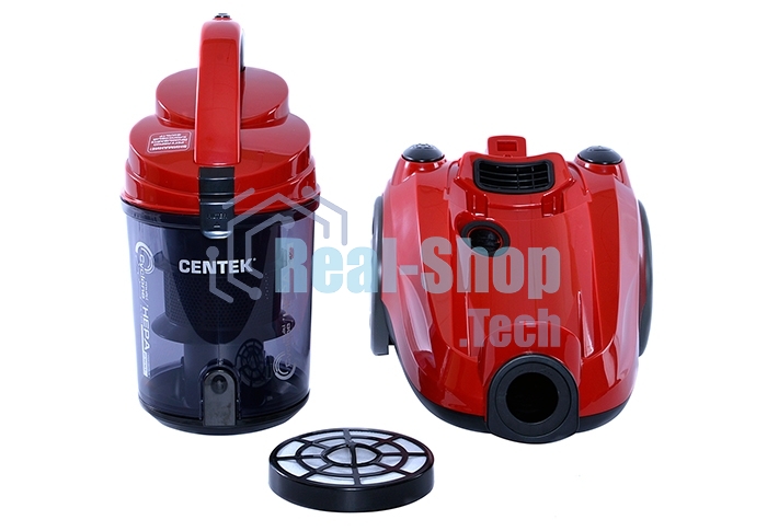 Пылесос Centek CT-2530 красный/черный, 400/2300 Вт, уборка сухая, пылесборник контейнер, 2 л