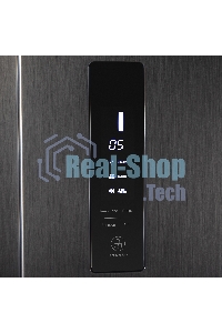 Холодильник Maunfeld MFF177NFSB черный глянц. двухкамерный 263/170л морозилка сбоку, No Frost, Side by Side