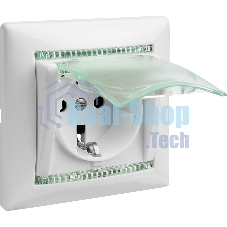 Розетка Legrand Valena 774220 влагозащищенная IP44 с заземлением с крышкой и защитными шторками (белая)