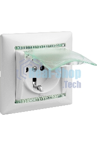 Розетка Legrand Valena 774220 влагозащищенная IP44 с заземлением с крышкой и защитными шторками (белая)