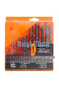 Набор сверл по металлу Sparta 1-10 мм (через 0,5 мм), HSS, 19 шт, пласт. бокс, цилин. хвостовик