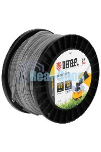 Леска для триммера Denzel двухкомпонентная квадрат, 4,0мм х 62м, на DIN катушке EXTRA CORD