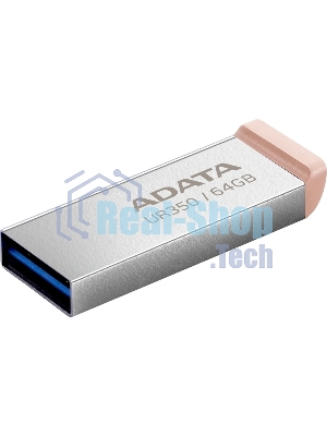 Флешка USB ADATA UR350 (UR350-64G-RSR/BG), 64Gb, USB 3.2, R/W 100/15, серебристый/коричневый
