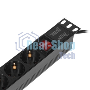 Блок розеток горизонтальный ExeGate ServerPro PDU-19H806 Al-8S-C14-3-SW, 19