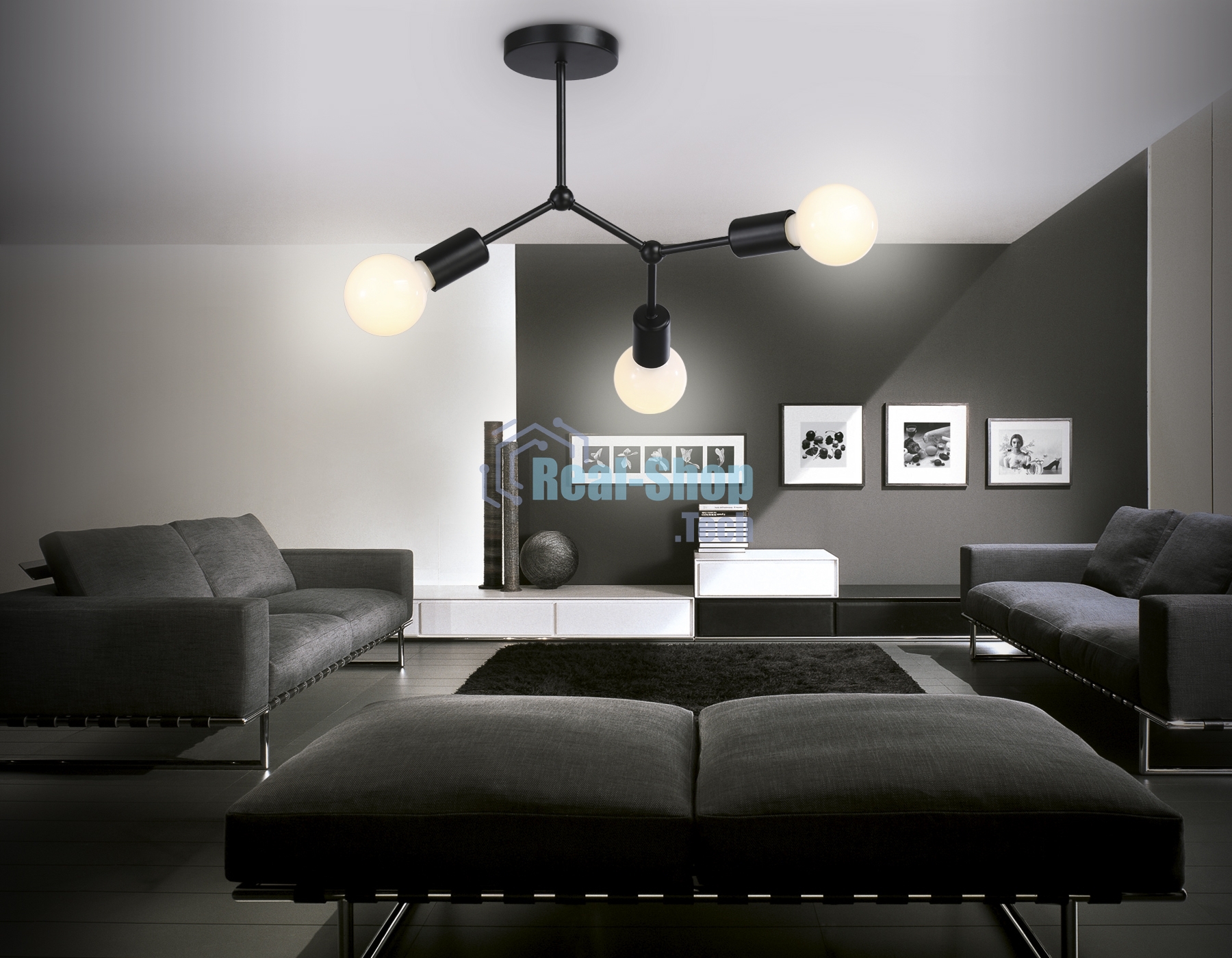 Светильник Ambrella light TR8027/3 BK черный E27*3 max 40W D400*390