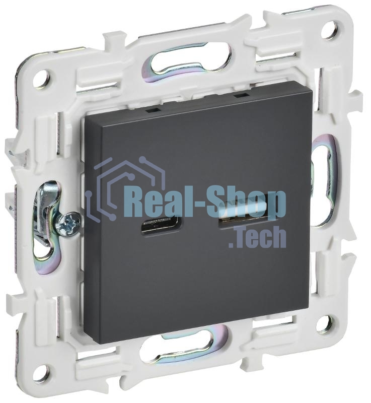 SKANDY Розетка USB A+C 18Вт SK-R13T титан  | SK-U22-018-K48 | IEK