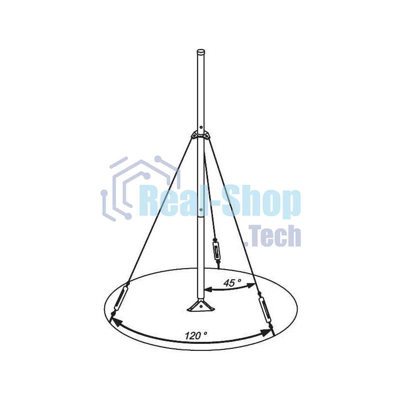 Мачта для антенн алюминиевая Rexant 600 см (4С-150)