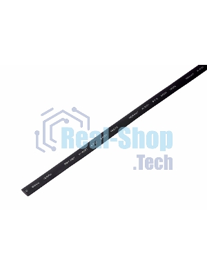 Термоусаживаемая трубка Rexant 7,0/3,5 мм, черная, упаковка 50 шт. по 1 м