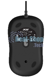 Мышь проводная Acer OMW140 черный, 1200 dpi, USB, кнопки - 3