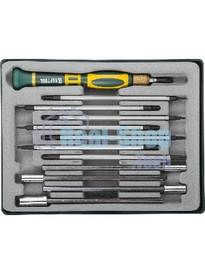Набор KRAFTOOL Отвертки для точных работ с насадками, в боксе, 12 предметов 25611-H12
