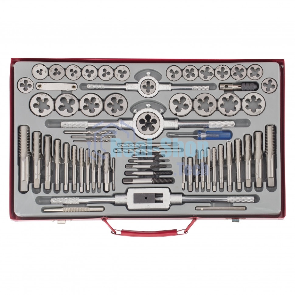 Набор метчиков и плашек Matrix М2-М20, 65 шт., метал. кейс