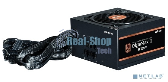 Блок питания Zalman GigaMax III 850W Retail (ZM850-GV3), 850Вт, 80 PLUS Bronze, 120мм, черный