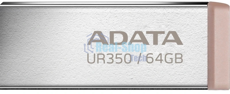 Флешка USB ADATA UR350 (UR350-64G-RSR/BG), 64Gb, USB 3.2, R/W 100/15, серебристый/коричневый