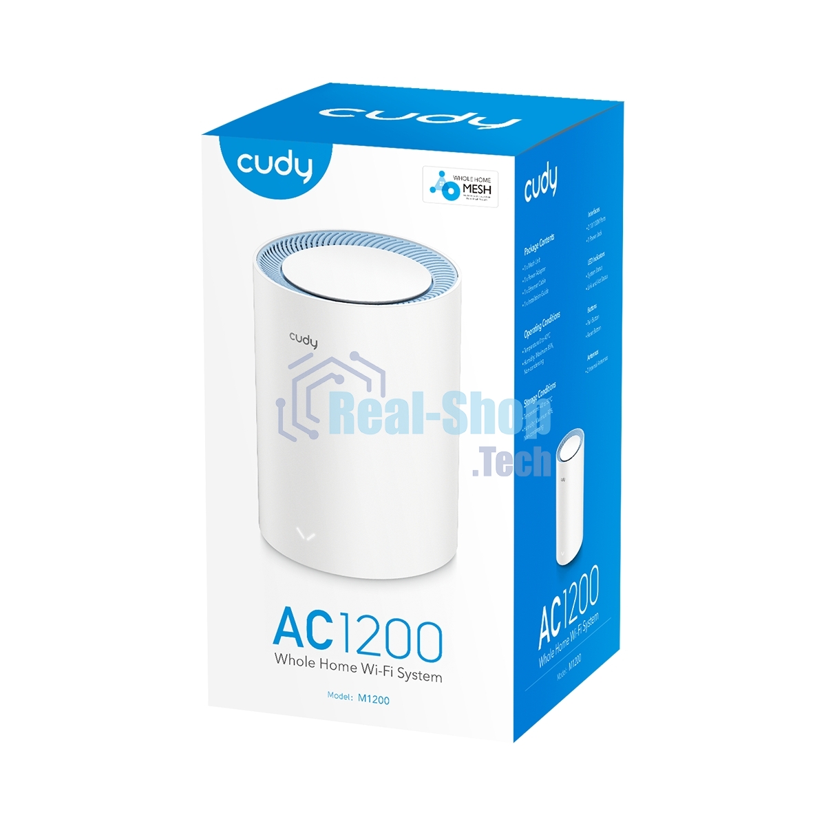 Бесшовный Mesh роутер Cudy M1200(1-Pack) AC1200 10/100BASE-TX белый