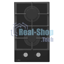 Газовая варочная панель EVELUX HEG 360 BG, Hi-Tech, 30 см, 2 конфорки, газ-контроль, электроподжиг, черный