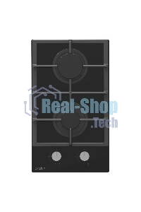 Газовая варочная панель EVELUX HEG 360 BG, Hi-Tech, 30 см, 2 конфорки, газ-контроль, электроподжиг, черный