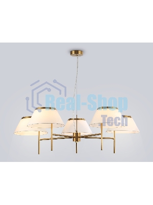 Люстра Ambrella light LH72473/5 BS/WH латунь/белый Е14/5 max 40W D1000*290-1080