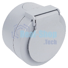 Ovivo Розетка с/з с крышкой, IP54, ОУ, ИксВан (xONE), серый, 406-240000-249