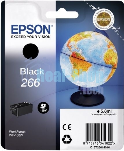 Картридж струйный Epson T266 (C13T26614010) черный (250 стр) для WF-100