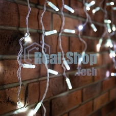 Новогодние светоукрашения Neon-night Гирлянда Айсикл (бахрома) светодиодный, 4,8 х 0,6 м, белый провод, 220В, диоды белые