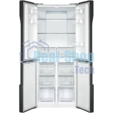 Холодильник Maunfeld MFF181NFSB черная сталь трехкамерный 320/154л морозилка снизу, Total No Frost, Side by Side