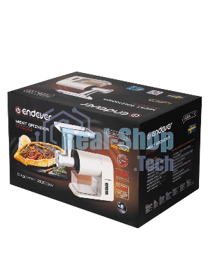 Мясорубка электрическая Endever Sigma-106 бежевый, 2000 Вт, 2 кг/мин, реверс, насадки - 6