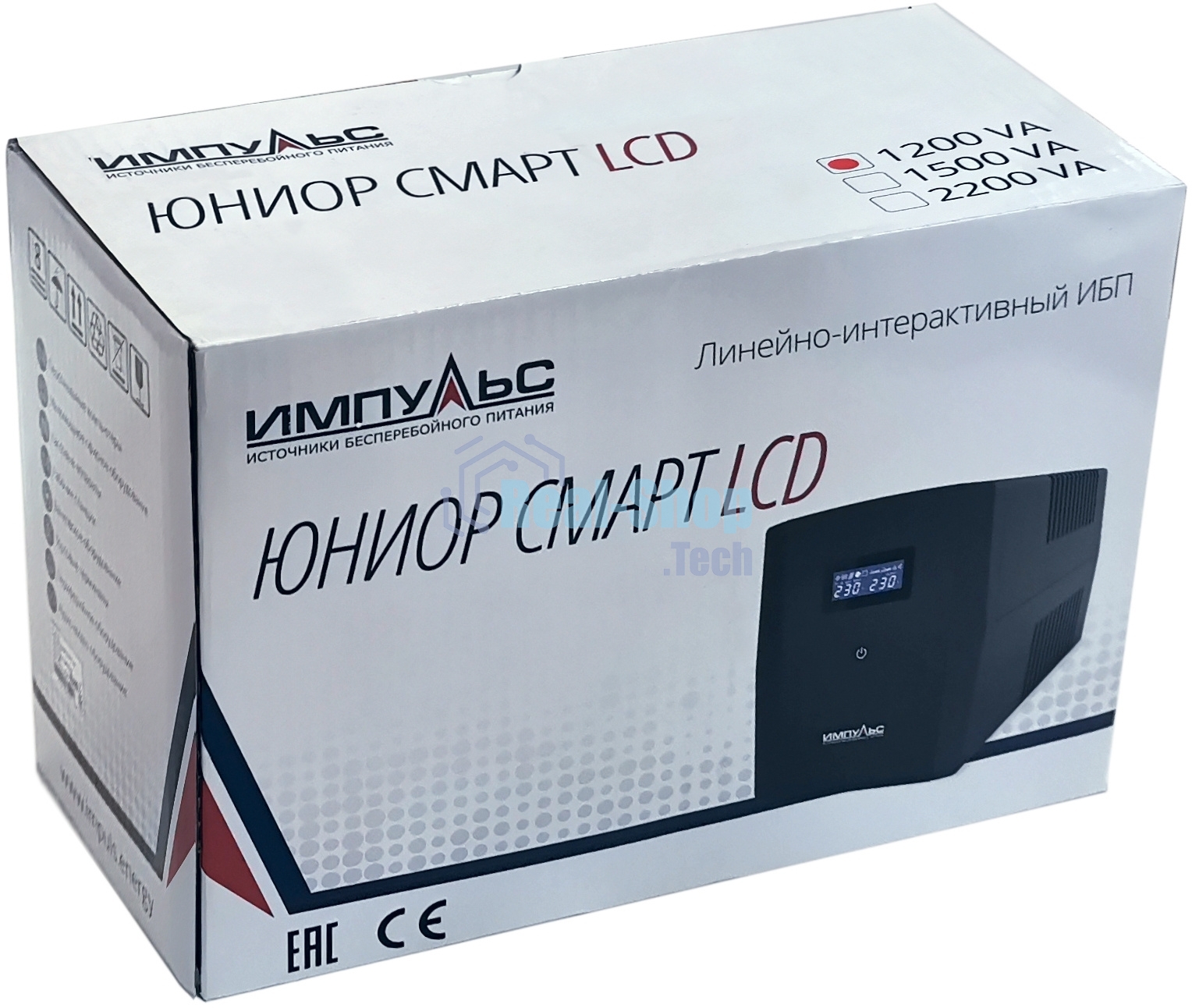 Источник бесперебойного питания Импульс ЮНИОР СМАРТ, Интерактивная, 1200 ВА/720 Вт, Tower, IEC, LCD, USB, USB