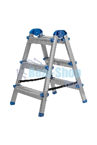 Стремянка двухсторонняя Сибртех 3 ст., сталь профиль, стальные ступени