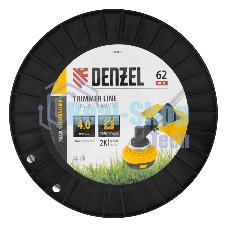 Леска для триммера Denzel двухкомпонентная квадрат, 4,0мм х 62м, на DIN катушке EXTRA CORD