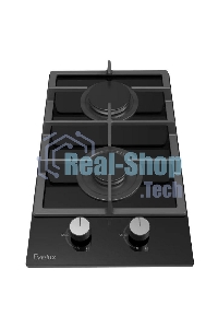 Газовая варочная панель EVELUX HEG 360 BG, Hi-Tech, 30 см, 2 конфорки, газ-контроль, электроподжиг, черный