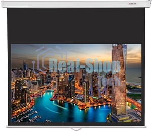 Настенный экран Lumien Master Picture 189х240 см Matte White FiberGlass, черная кайма по периметру, доп. черная кайма сверху 51 см 16:9