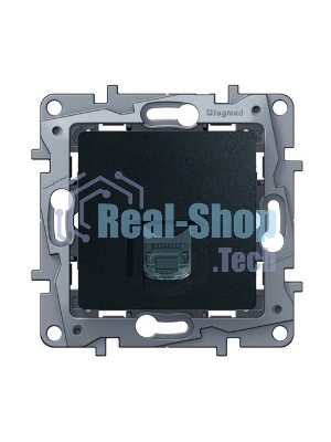 Информационная розетка RJ 45, категория 5e, UTP, Etika, антрацит