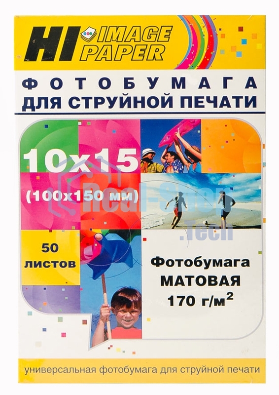 Фотобумага матовая односторонняя (Hi-image paper) 10x15, 170 г/м, 50 л.