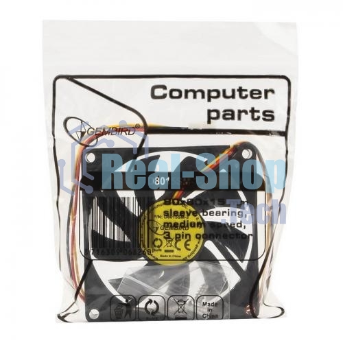 Вентилятор для корпуса Gembird D8015SM-3 черный, 80 мм, 2600 об/мин, 27 дБ, 3 pin