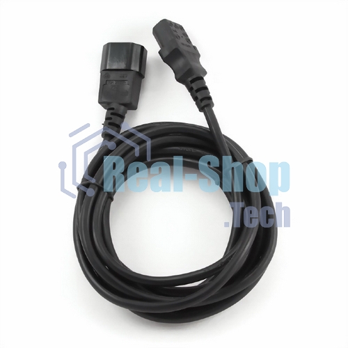 Кабель питания сист.блок-монитор Cablexpert PC-189-VDE-5M, 5м, C13-C14, VDE, 10А, Сечение провода: 0,75 мм2, черный, с заземлением
