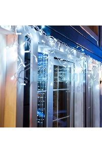 Новогодние светоукрашения Neon-night Гирлянда Айсикл (бахрома) светодиодный, 4,8 х 0,6 м, белый провод, 220В, диоды белые